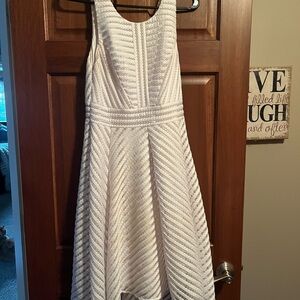 Elegant White Textured Dress